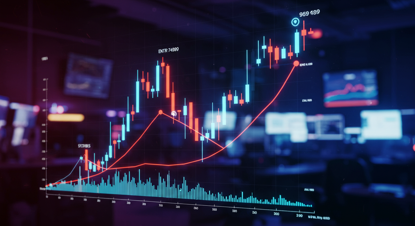 Breakout trading strategy chart showing price breakout with volume and support-resistance levels.
