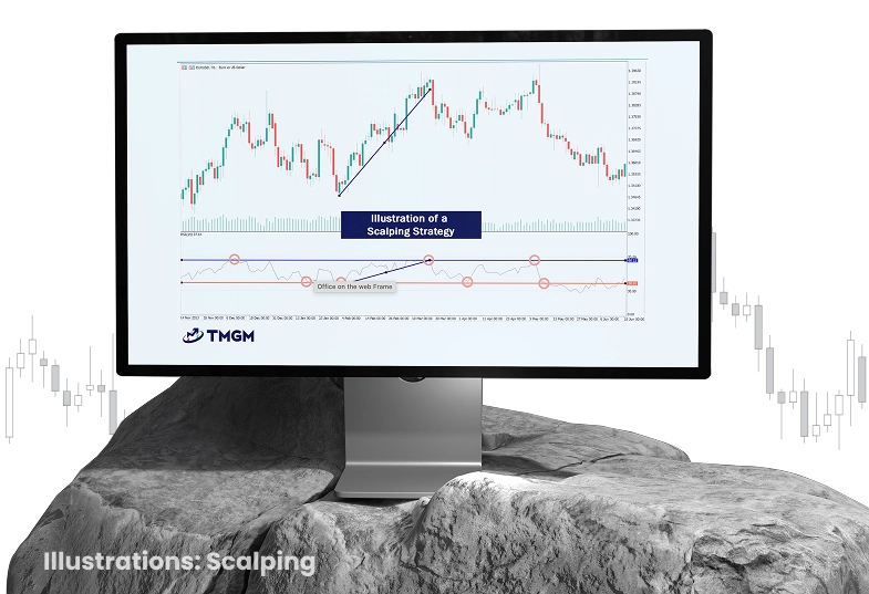 Visualization of scalping strategy which is considered as one of the top profitable day trading strategies