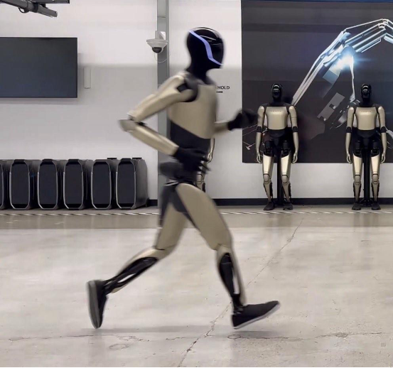 Tesla Optimus is definitely running, meaning it is airborne for a few  fractions of a second with each stride. Bipedal running is one of the most  difficult movements for robots to replicate,