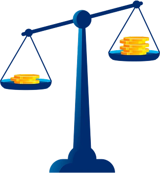不平衡的天平圖形代表外匯帳戶餘額變動,說明外匯保證金交易是什麼。